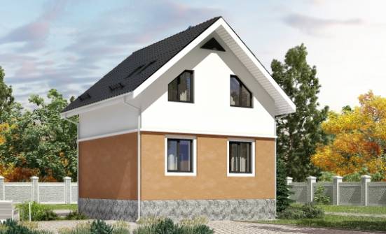 100-005-Л Проект трехэтажного дома с мансардой, доступный коттедж из бризолита Симферополь | Проекты домов от House Expert