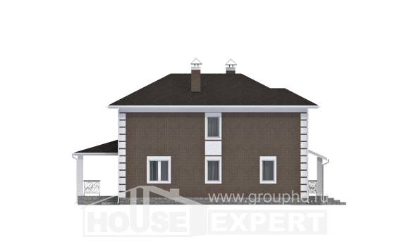 185-002-П Проект двухэтажного дома, небольшой коттедж из бризолита Симферополь, House Expert