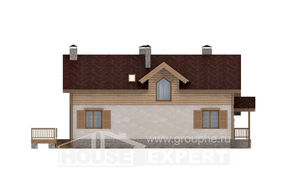 165-002-П Проект двухэтажного дома мансардой и гаражом, компактный коттедж из теплоблока Симферополь, House Expert