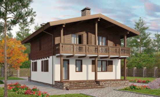 150-016-Л Проект двухэтажного дома с мансардой, доступный домик из газобетона, Симферополь