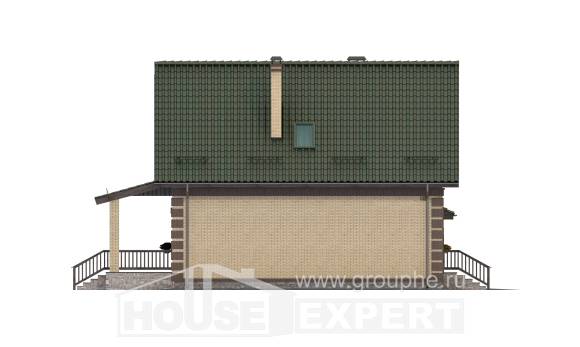 160-007-П Проект двухэтажного дома с мансардой, гараж, доступный загородный дом из теплоблока, Симферополь