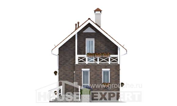 045-001-Л Проект двухэтажного дома мансардный этаж, красивый домик из арболита Симферополь, House Expert