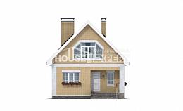 130-004-П Проект двухэтажного дома с мансардой, доступный домик из поризованных блоков Симферополь, House Expert