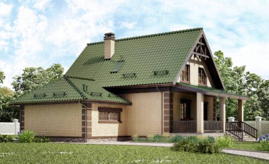 160-007-П Проект двухэтажного дома с мансардным этажом и гаражом, современный домик из пеноблока, Симферополь