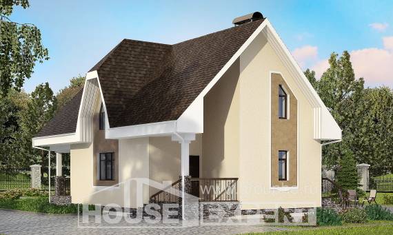 125-001-Л Проект двухэтажного дома мансардой, классический дом из газобетона Симферополь, House Expert