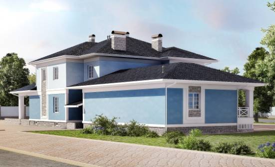 620-001-П Проект трехэтажного дома и гаражом, классический домик из твинблока Симферополь | Проекты домов от House Expert