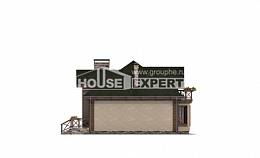 180-010-П Проект двухэтажного дома мансардный этаж и гаражом, классический домик из арболита Симферополь, House Expert