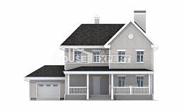 190-001-Л Проект двухэтажного дома и гаражом, просторный коттедж из кирпича, Симферополь
