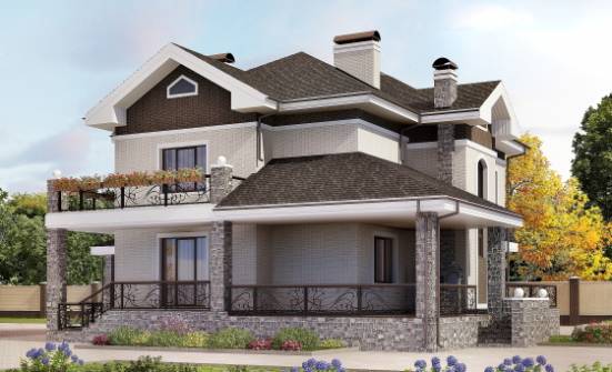 365-001-Л Проект трехэтажного дома и гаражом, огромный загородный дом из кирпича Симферополь | Проекты домов от House Expert