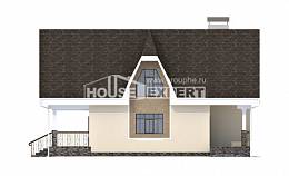 125-001-Л Проект двухэтажного дома мансардный этаж, простой загородный дом из арболита Симферополь, House Expert