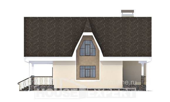 125-001-Л Проект двухэтажного дома мансардный этаж, простой загородный дом из арболита Симферополь, House Expert