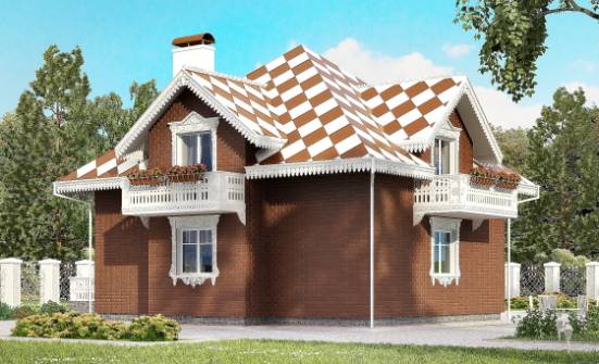 155-003-Л Проект двухэтажного дома мансардой, гараж, небольшой домик из блока, Симферополь