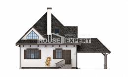 110-002-Л Проект двухэтажного дома с мансардой и гаражом, современный домик из поризованных блоков Симферополь, House Expert
