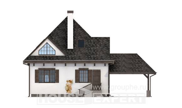 110-002-Л Проект двухэтажного дома с мансардой и гаражом, современный домик из поризованных блоков Симферополь, House Expert