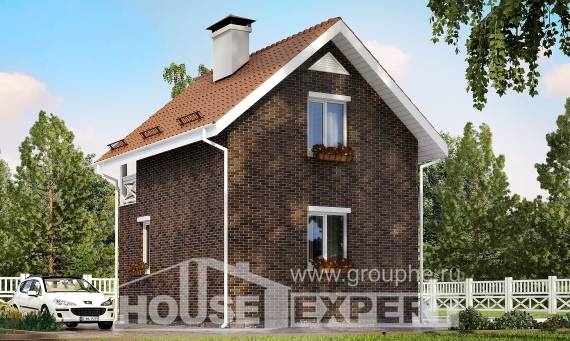 045-001-Л Проект двухэтажного дома мансардой, современный загородный дом из блока Симферополь, House Expert