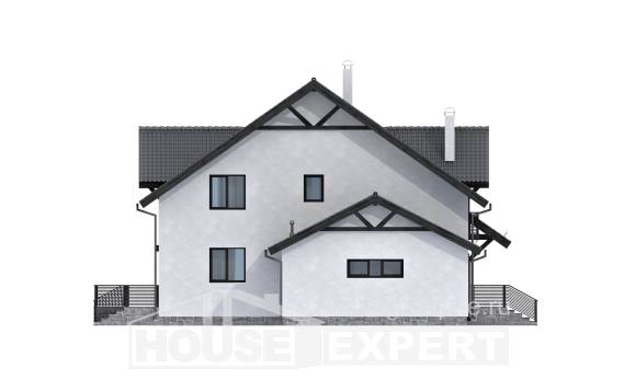290-003-П Проект двухэтажного дома с мансардным этажом, большой дом из газосиликатных блоков Симферополь, House Expert