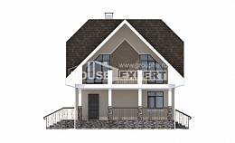 125-001-Л Проект двухэтажного дома с мансардным этажом, уютный дом из керамзитобетонных блоков Симферополь, House Expert