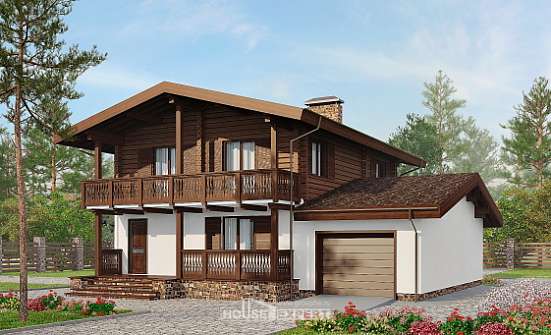 200-011-П Проект двухэтажного дома мансардой, уютный загородный дом из арболита, Симферополь