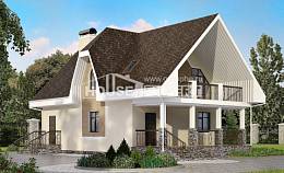 125-001-Л Проект двухэтажного дома с мансардным этажом, доступный домик из газобетона Симферополь, House Expert