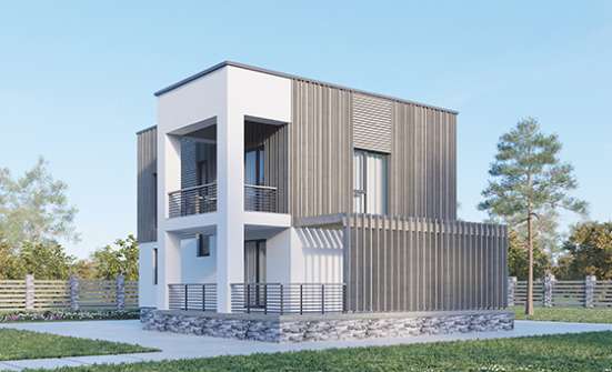 150-017-П Проект двухэтажного дома, бюджетный домик из газобетона, Симферополь