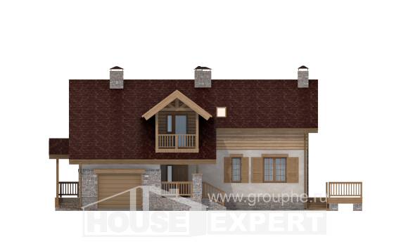 165-002-П Проект двухэтажного дома мансардой, гараж, небольшой коттедж из керамзитобетонных блоков Симферополь, House Expert