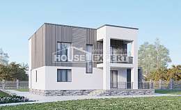 150-017-П Проект двухэтажного дома, компактный коттедж из поризованных блоков, Симферополь