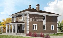185-002-П Проект двухэтажного дома, бюджетный коттедж из керамзитобетонных блоков Симферополь, House Expert