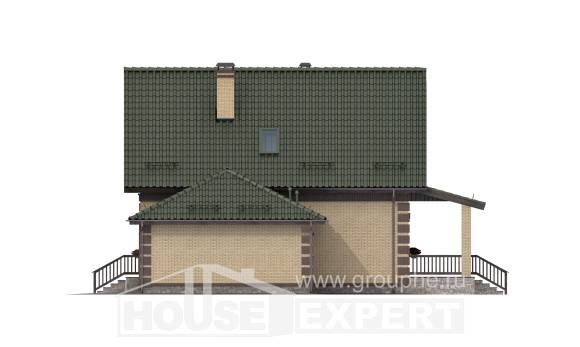 160-007-П Проект двухэтажного дома с мансардой, гараж, современный загородный дом из теплоблока, Симферополь