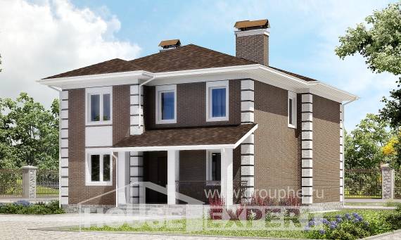 185-002-П Проект двухэтажного дома, современный коттедж из твинблока Симферополь, House Expert