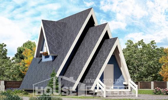 100-002-П Проект двухэтажного дома мансардой, компактный дом из бревен, Симферополь