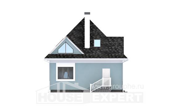 110-001-Л Проект двухэтажного дома мансардой, недорогой домик из блока Симферополь, House Expert