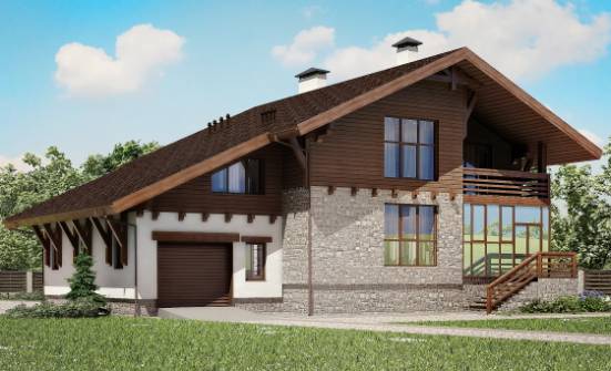 420-001-П Проект трехэтажного дома с мансардным этажом, гараж, классический домик из кирпича, Симферополь