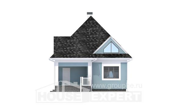 110-001-Л Проект двухэтажного дома мансардный этаж, небольшой домик из пеноблока Симферополь, House Expert