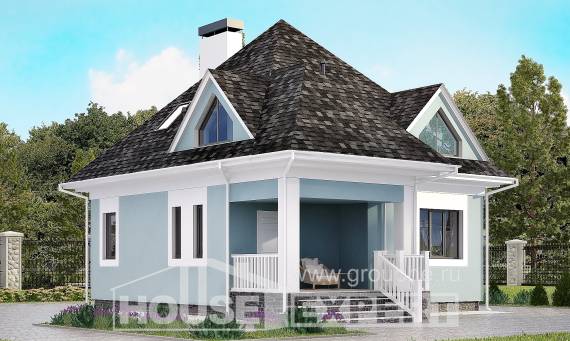 110-001-Л Проект двухэтажного дома мансардой, доступный загородный дом из газобетона Симферополь, House Expert
