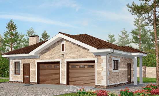 070-005-П Проект гаража из кирпича Симферополь | Проекты одноэтажных домов от House Expert