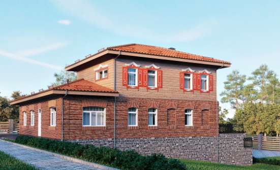 380-002-Л Проект трехэтажного дома и гаражом, классический дом из кирпича Симферополь | Проекты домов от House Expert
