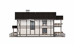 250-002-Л Проект двухэтажного дома мансардный этаж и гаражом, простой коттедж из кирпича, Симферополь