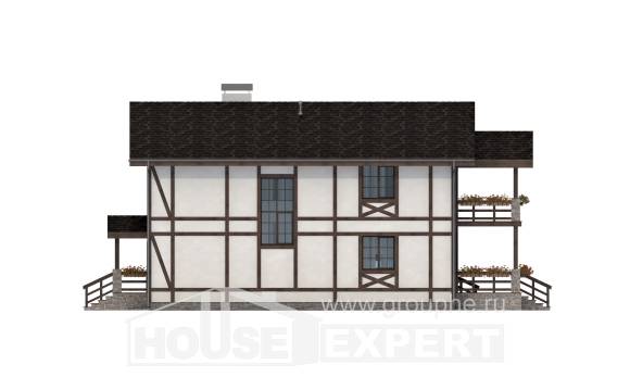 250-002-Л Проект двухэтажного дома с мансардным этажом и гаражом, простой коттедж из кирпича Симферополь, House Expert