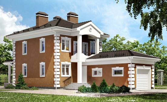 150-006-П Проект двухэтажного дома, гараж, классический дом из бризолита, Симферополь