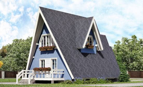 100-002-П Проект двухэтажного дома мансардный этаж, доступный загородный дом из дерева, Симферополь