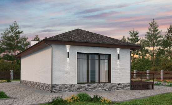 145-001-Л Проект бани из керамзитобетонных блоков Симферополь | Проекты одноэтажных домов от House Expert