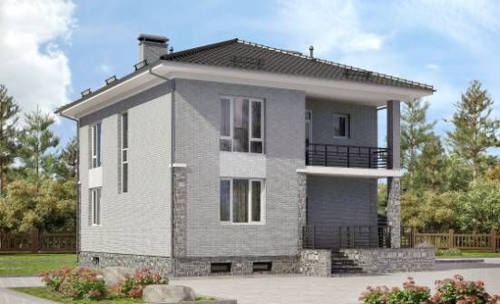 275-004-П Проект трехэтажного дома и гаражом, огромный домик из кирпича, Симферополь