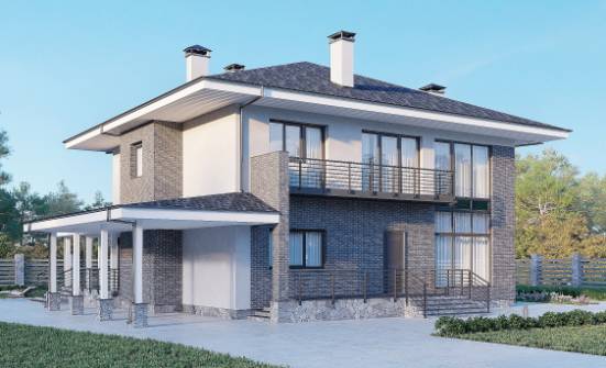 250-004-Л Проект двухэтажного дома, огромный домик из твинблока, Симферополь