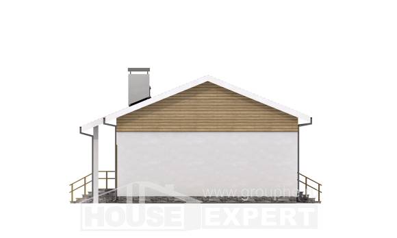 080-004-П Проект одноэтажного дома, миниатюрный загородный дом из пеноблока Симферополь, House Expert