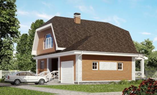 160-006-П Проект двухэтажного дома с мансардным этажом и гаражом, красивый домик из поризованных блоков, Симферополь
