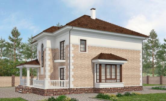 220-008-П Проект двухэтажного дома, средний загородный дом из кирпича, Симферополь