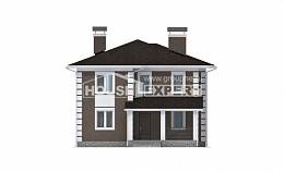 185-002-П Проект двухэтажного дома, красивый загородный дом из газобетона Симферополь, House Expert
