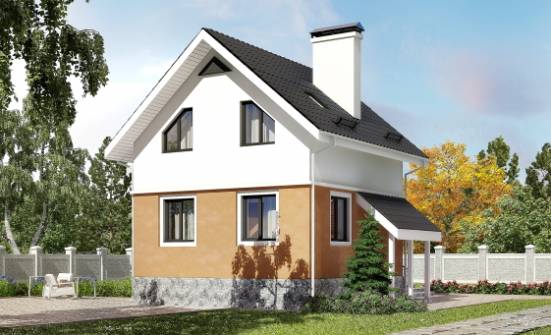 100-005-Л Проект трехэтажного дома с мансардой, доступный коттедж из бризолита Симферополь | Проекты домов от House Expert