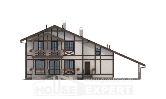 250-002-Л Проект двухэтажного дома мансардный этаж и гаражом, современный загородный дом из кирпича Симферополь, House Expert