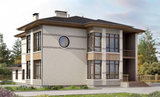 345-001-П Проект двухэтажного дома, большой загородный дом из теплоблока Симферополь | Проекты домов от House Expert